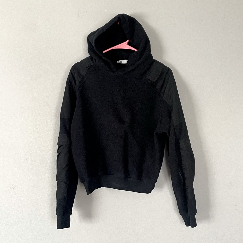 GmbH Black Military/Bomber Cropped Style Hoodie